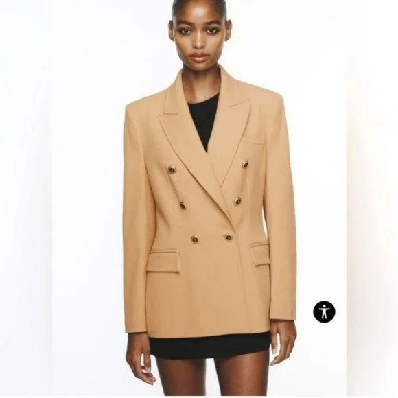 ZARA TAILORED DOUBLE BREASTED BLAZER - Picture 2 of 7